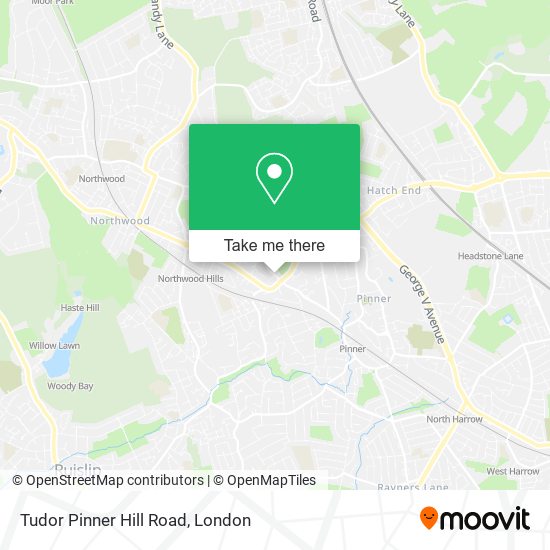 Tudor Pinner Hill Road map