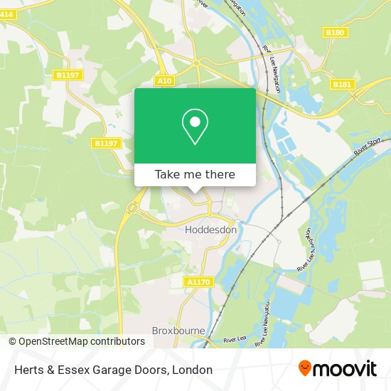 Herts & Essex Garage Doors map