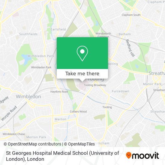 St Georges Hospital Medical School (University of London) map
