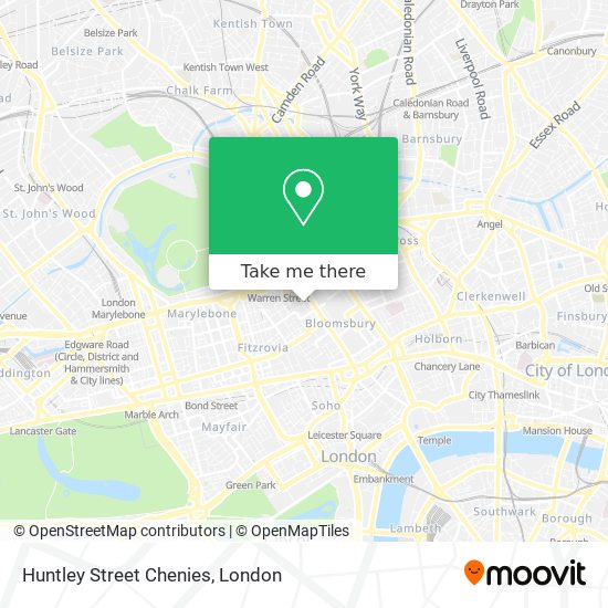 Huntley Street Chenies map