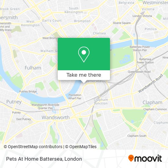 Pets At Home Battersea map