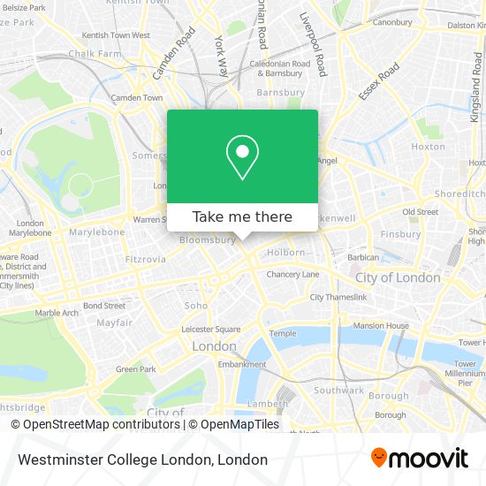 Westminster College London map
