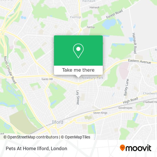 Pets At Home Ilford map
