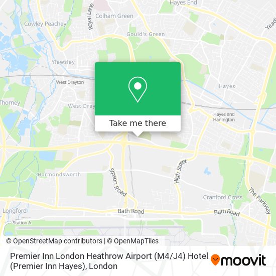 Premier Inn London Heathrow Airport (M4 / J4) Hotel (Premier Inn Hayes) map