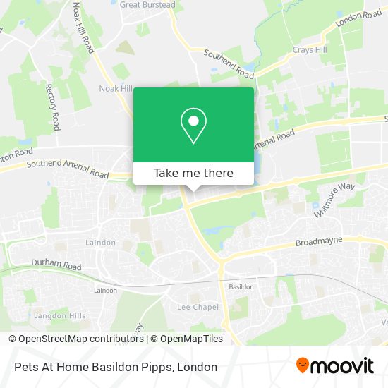 Pets At Home Basildon Pipps map