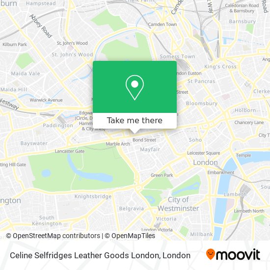 Celine Selfridges Leather Goods London map
