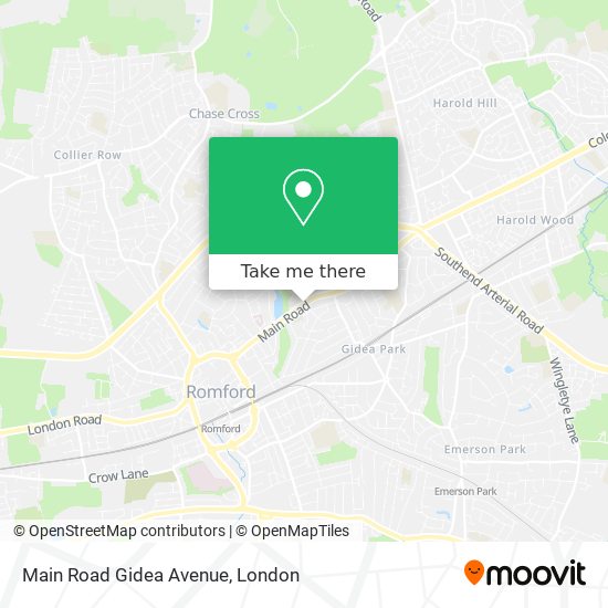 Main Road Gidea Avenue map