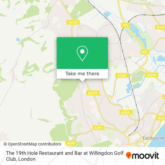 The 19th Hole Restaurant and Bar at Willingdon Golf Club map