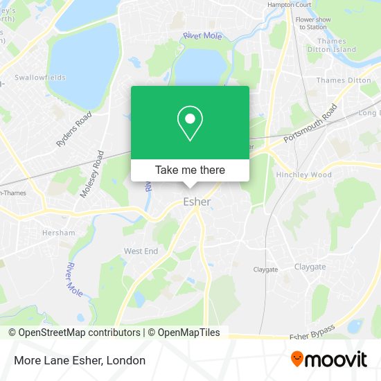 How to get to More Lane Esher in Elmbridge by Bus or Train?