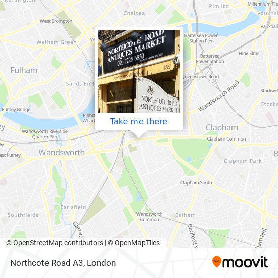 Northcote Road A3 map