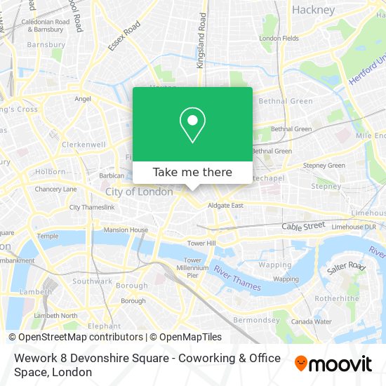 Wework 8 Devonshire Square - Coworking & Office Space map