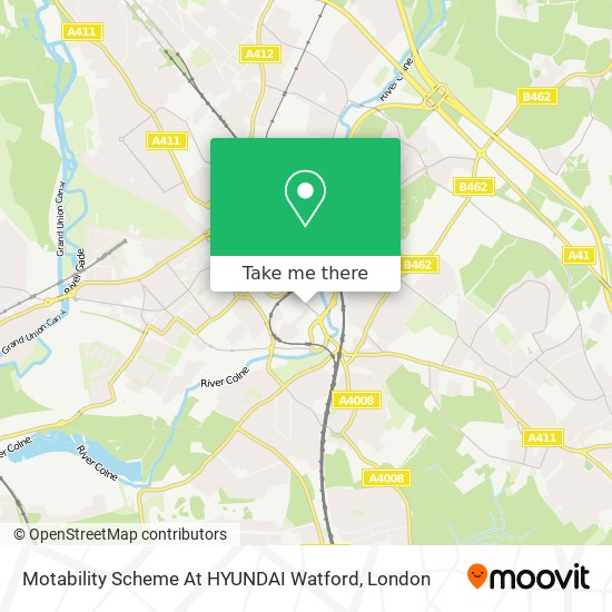 Motability Scheme At HYUNDAI Watford map