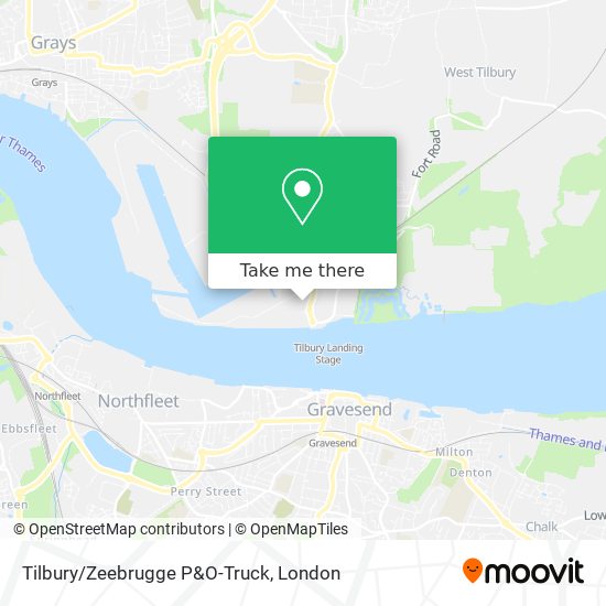 Tilbury/Zeebrugge P&O-Truck map