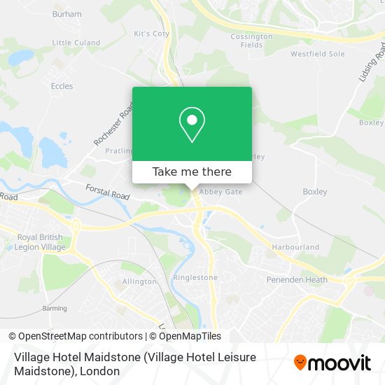 Village Hotel Maidstone map