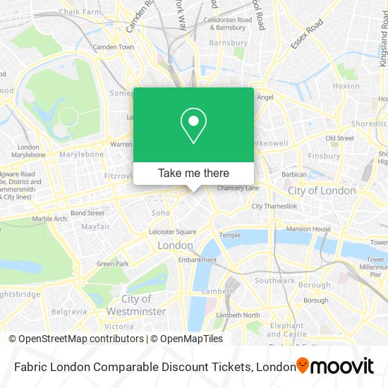 Fabric London Comparable Discount Tickets map