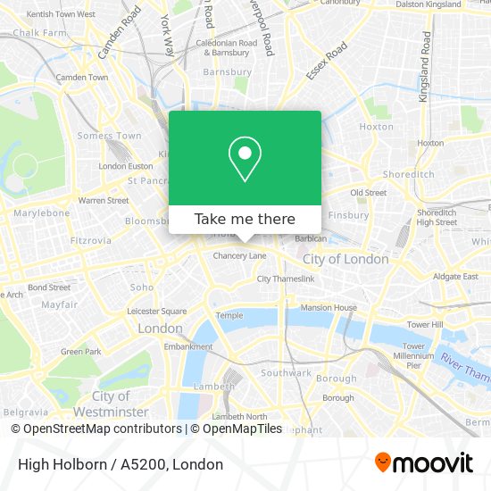 High Holborn / A5200 map