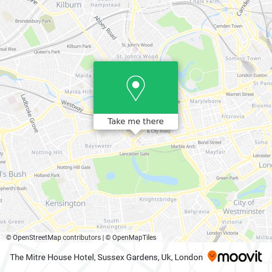 The Mitre House Hotel, Sussex Gardens, Uk map