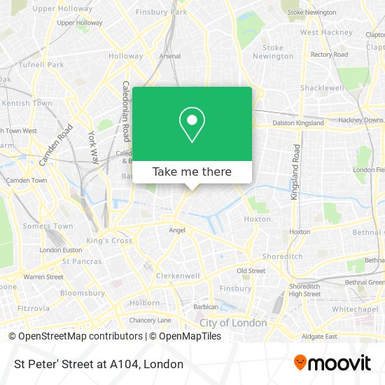 St Peter' Street at A104 map