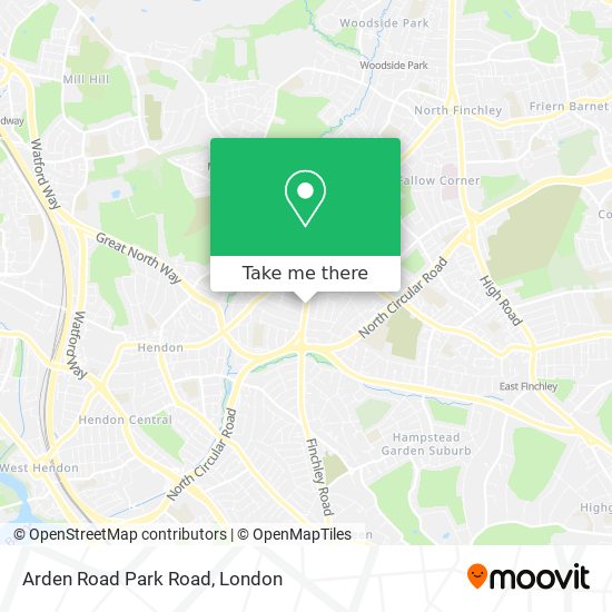 Arden Road Park Road map