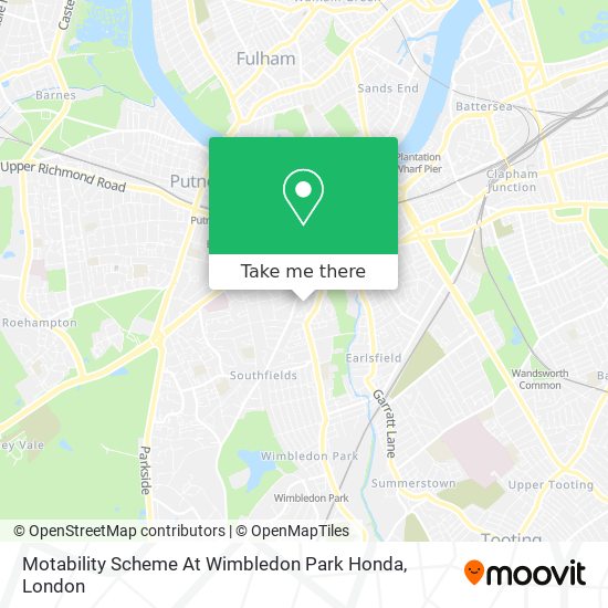 Motability Scheme At Wimbledon Park Honda map