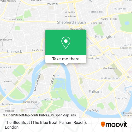 The Blue Boat (The Blue Boat, Fulham Reach) map