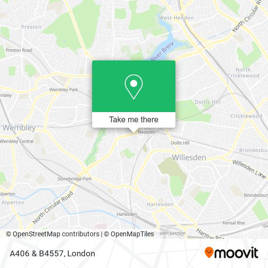 A406 & B4557 map