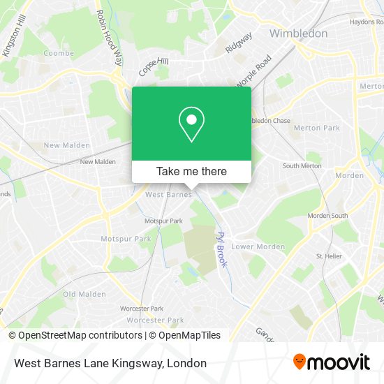 West Barnes Lane Kingsway map