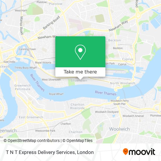 T N T Express Delivery Services map