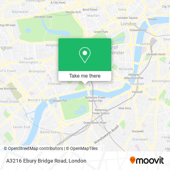 A3216 Ebury Bridge Road map