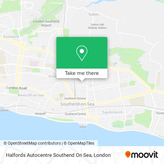 Halfords Autocentre Southend On Sea map
