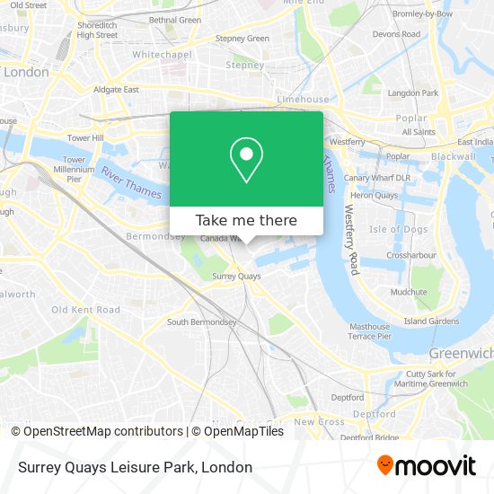 Surrey Quays Leisure Park map
