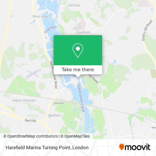 Harefield Marina Turning Point map