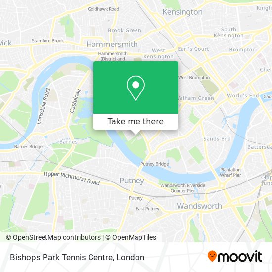 Bishops Park Tennis Centre map