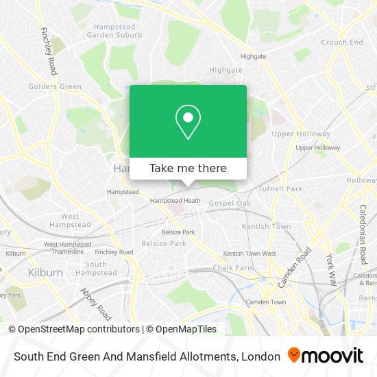 South End Green And Mansfield Allotments map