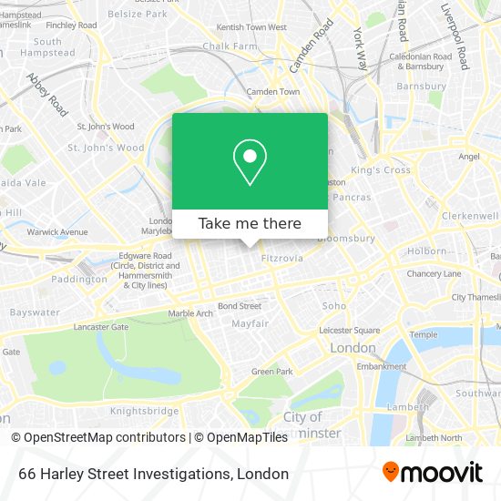 66 Harley Street Investigations map