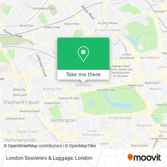 London Souvenirs & Luggage map