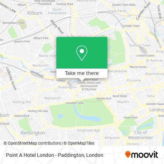 Point A Hotel London - Paddington map