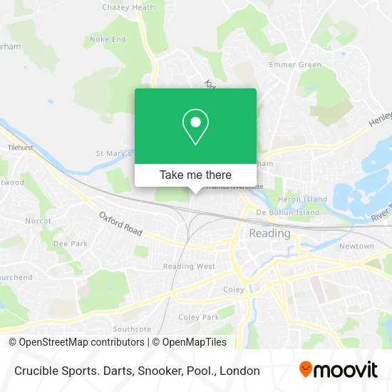 Crucible Sports. Darts, Snooker, Pool. map