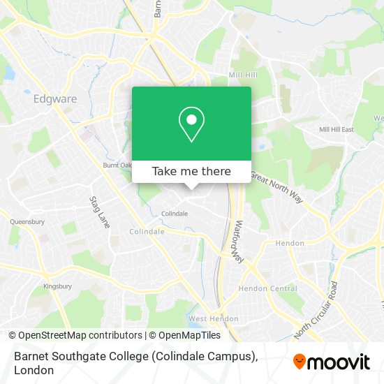 Barnet Southgate College (Colindale Campus) map