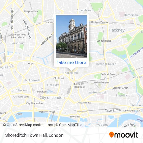 Shoreditch Town Hall map