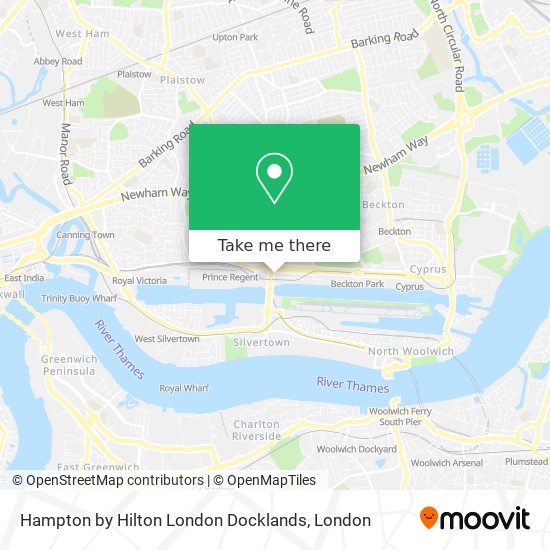 Hampton by Hilton London Docklands map