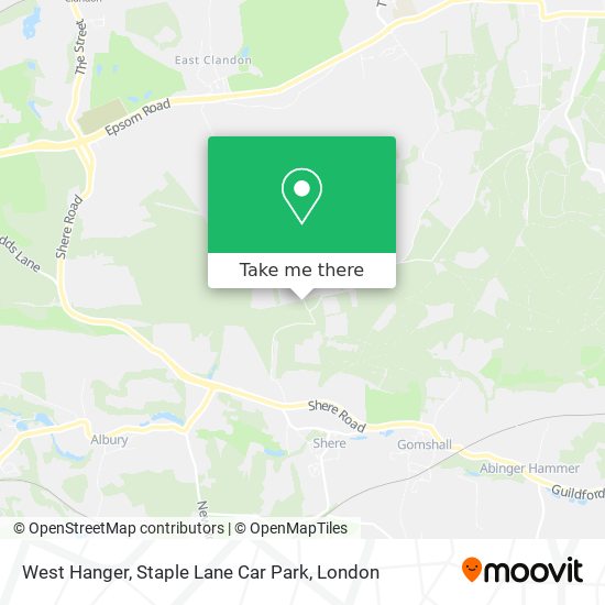 West Hanger, Staple Lane Car Park map