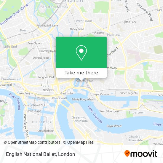 English National Ballet map