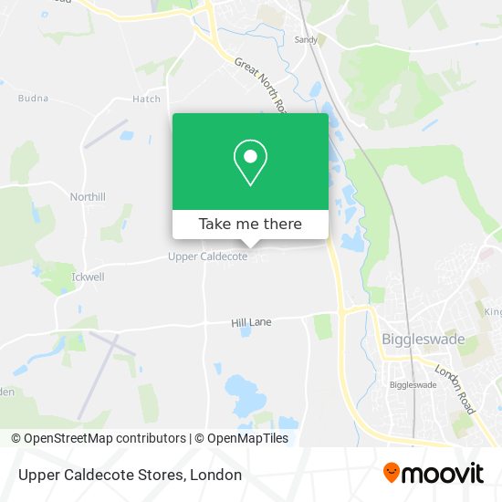 Upper Caldecote Stores map