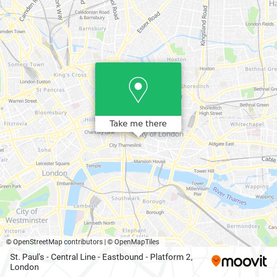 St. Paul's - Central Line - Eastbound - Platform 2 map