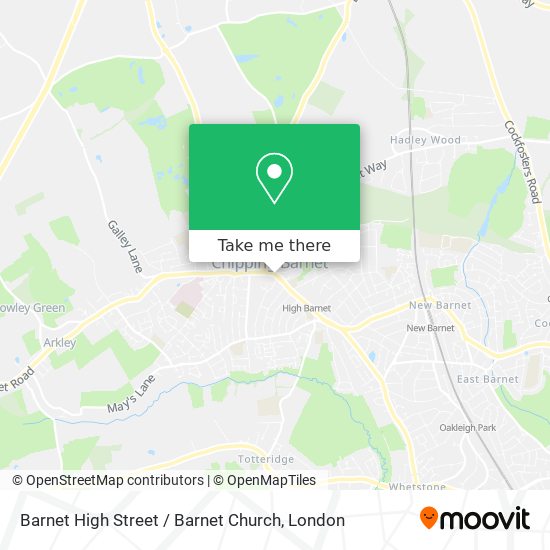 Barnet High Street / Barnet Church map