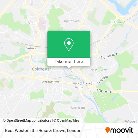 Best Western the Rose & Crown map