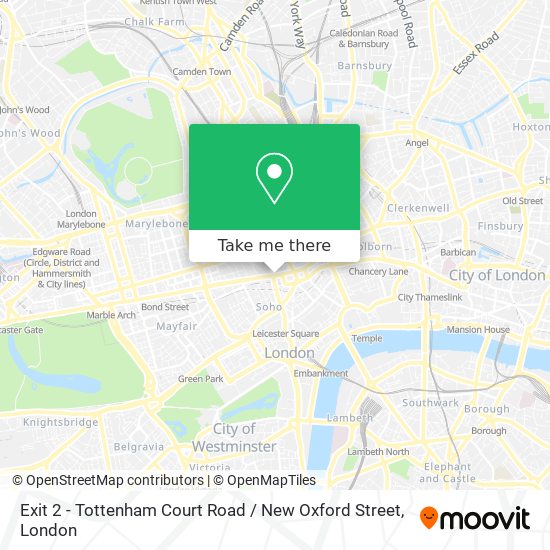 Exit 2 - Tottenham Court Road / New Oxford Street map