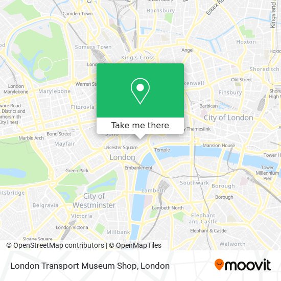 London Transport Museum Shop map