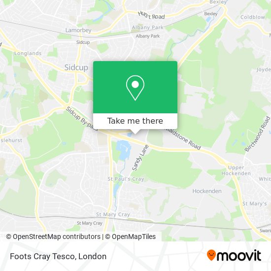 Foots Cray Tesco map